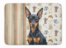 Load image into Gallery viewer, Black and Tan Miniature Pinscher Coffee Bar Memory Foam Kitchen Mat