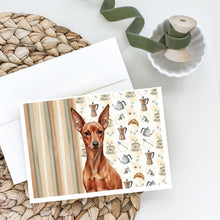 Load image into Gallery viewer, Red Miniature Pinscher Min Pin Coffee Bar Greeting Cards Pack of 8
