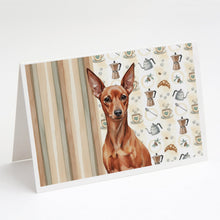 Load image into Gallery viewer, Red Miniature Pinscher Min Pin Coffee Bar Greeting Cards Pack of 8