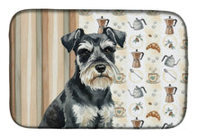 Load image into Gallery viewer, Black &amp; Silver Miniature Schnauzer Coffee Bar Dish Drying Mat