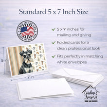 Load image into Gallery viewer, Black &amp; Silver Miniature Schnauzer Coffee Bar Greeting Cards Pack of 8