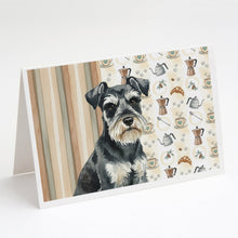 Load image into Gallery viewer, Black &amp; Silver Miniature Schnauzer Coffee Bar Greeting Cards Pack of 8