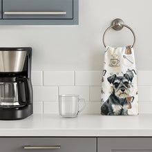 Load image into Gallery viewer, Black &amp; Silver Miniature Schnauzer Coffee Bar Kitchen Towel