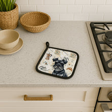 Load image into Gallery viewer, Black Miniature Schnauzer Coffee Bar Pair of Pot Holders