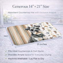 Load image into Gallery viewer, Miniature Schnauzer Coffee Bar Dish Drying Mat