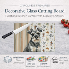 Load image into Gallery viewer, Miniature Schnauzer Coffee Bar Glass Cutting Board
