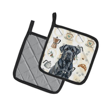 Load image into Gallery viewer, Black Neapolitan Mastiff Coffee Bar Pair of Pot Holders