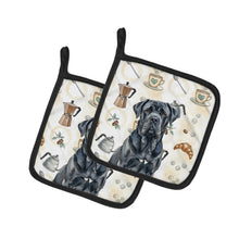 Load image into Gallery viewer, Black Neapolitan Mastiff Coffee Bar Pair of Pot Holders