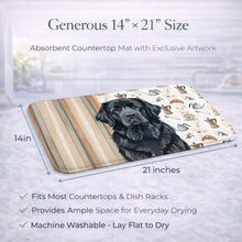 Load image into Gallery viewer, Black Newfoundland Coffee Bar Dish Drying Mat