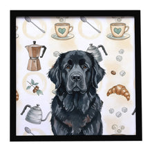 Load image into Gallery viewer, Black Newfoundland Coffee Bar Framed Metal Print
