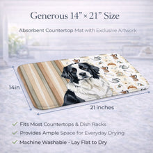 Load image into Gallery viewer, Landseer Newfoundland Coffee Bar Dish Drying Mat