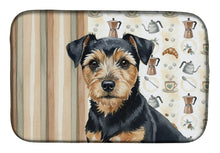 Load image into Gallery viewer, Black and Tan Norfolk Terrier Coffee Bar Dish Drying Mat