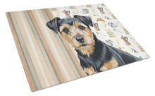Load image into Gallery viewer, Black and Tan Norfolk Terrier Coffee Bar Glass Cutting Board