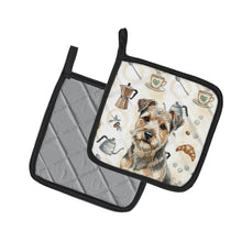 Load image into Gallery viewer, Grizzle and Tan Norfolk Terrier Coffee Bar Pair of Pot Holders