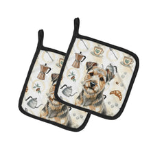 Load image into Gallery viewer, Grizzle and Tan Norfolk Terrier Coffee Bar Pair of Pot Holders