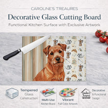 Load image into Gallery viewer, Red Norfolk Terrier Coffee Bar Glass Cutting Board