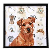 Load image into Gallery viewer, Red Norfolk Terrier Coffee Bar Framed Metal Print