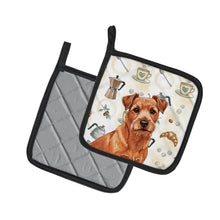 Load image into Gallery viewer, Red Norfolk Terrier Coffee Bar Pair of Pot Holders