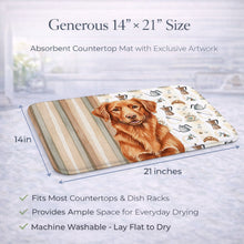 Load image into Gallery viewer, Copper Nova Scotia Duck Tolling Retriever Coffee Bar Dish Drying Mat