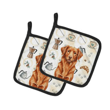Load image into Gallery viewer, Copper Nova Scotia Duck Tolling Retriever Coffee Bar Pair of Pot Holders