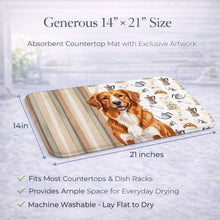 Load image into Gallery viewer, Orange Nova Scotia Duck Tolling Retriever Coffee Bar Dish Drying Mat