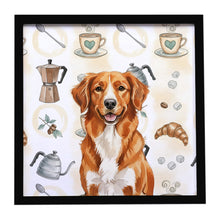 Load image into Gallery viewer, Orange Nova Scotia Duck Tolling Retriever Coffee Bar Framed Metal Print