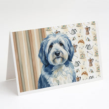 Load image into Gallery viewer, Blue and White Old English Sheepdog Coffee Bar Greeting Cards Pack of 8