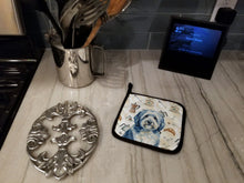 Load image into Gallery viewer, Blue and White Old English Sheepdog Coffee Bar Pair of Pot Holders