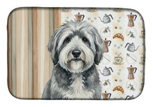 Load image into Gallery viewer, Gray and White Old English Sheepdog Coffee Bar Dish Drying Mat
