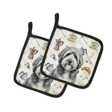 Load image into Gallery viewer, Gray and White Old English Sheepdog Coffee Bar Pair of Pot Holders