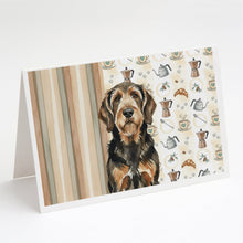 Load image into Gallery viewer, Black and Tan Otterhound Coffee Bar Greeting Cards Pack of 8