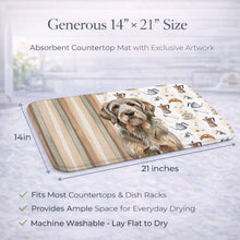 Load image into Gallery viewer, Grizzle and Tan Otterhound Coffee Bar Dish Drying Mat