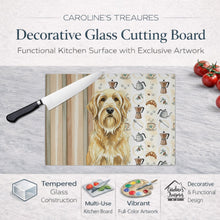 Load image into Gallery viewer, Wheaten and Tan Otterhound Coffee Bar Glass Cutting Board