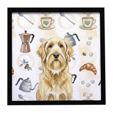 Load image into Gallery viewer, Wheaten and Tan Otterhound Coffee Bar Framed Metal Print