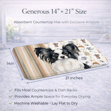 Load image into Gallery viewer, Black and White Papillon Coffee Bar Dish Drying Mat