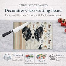 Load image into Gallery viewer, Black and White Papillon Coffee Bar Glass Cutting Board