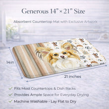 Load image into Gallery viewer, Lemon and White Papillon Coffee Bar Dish Drying Mat