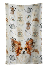 Load image into Gallery viewer, White with Red Papillon Coffee Bar Kitchen Towel