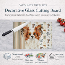 Load image into Gallery viewer, White with Red Papillon Coffee Bar Glass Cutting Board