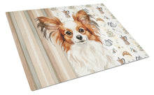 Load image into Gallery viewer, White with Red Papillon Coffee Bar Glass Cutting Board