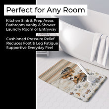 Load image into Gallery viewer, White with Sable Papillon Coffee Bar Memory Foam Kitchen Mat