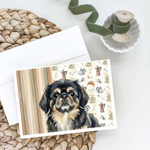 Load image into Gallery viewer, Black and Tan Pekingese Coffee Bar Greeting Cards Pack of 8