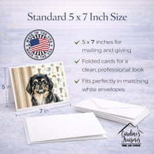 Load image into Gallery viewer, Black and Tan Pekingese Coffee Bar Greeting Cards Pack of 8