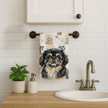 Load image into Gallery viewer, Black and Tan Pekingese Coffee Bar Kitchen Towel
