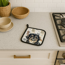 Load image into Gallery viewer, Black and Tan Pekingese Coffee Bar Pair of Pot Holders
