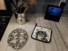 Load image into Gallery viewer, Black and Tan Pekingese Coffee Bar Pair of Pot Holders