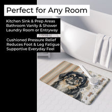 Load image into Gallery viewer, Black and Tan Pekingese Coffee Bar Memory Foam Kitchen Mat