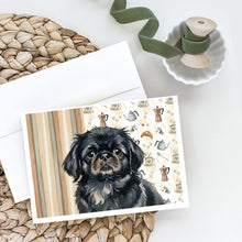 Load image into Gallery viewer, Black Pekingese Coffee Bar Greeting Cards Pack of 8