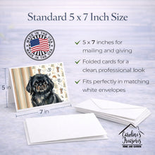 Load image into Gallery viewer, Black Pekingese Coffee Bar Greeting Cards Pack of 8