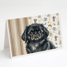 Load image into Gallery viewer, Black Pekingese Coffee Bar Greeting Cards Pack of 8